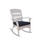Northlight 42" White Resin Wicker Rocker Chair with Blue Cushion